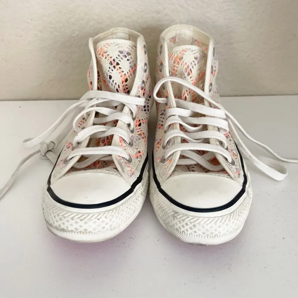 Converse Boho Crochet Hightop Women's Chuck Taylor All Star' cream pink lavender - Picture 6 of 12